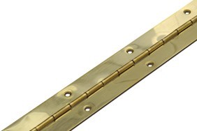 Pianoscharnier 0,7x32x1000 mm staal vermessingd met DX kopkaart                               